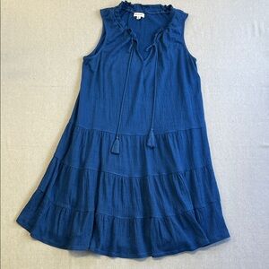 Max Studio Royal Blue Crinkled Fabric Dress